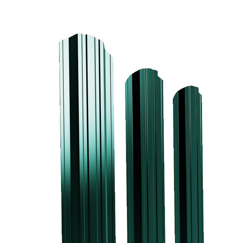 Штакетник металлический 105 мм П-образный Slim 1800 мм фигурный PE 0,4 мм RAL6005