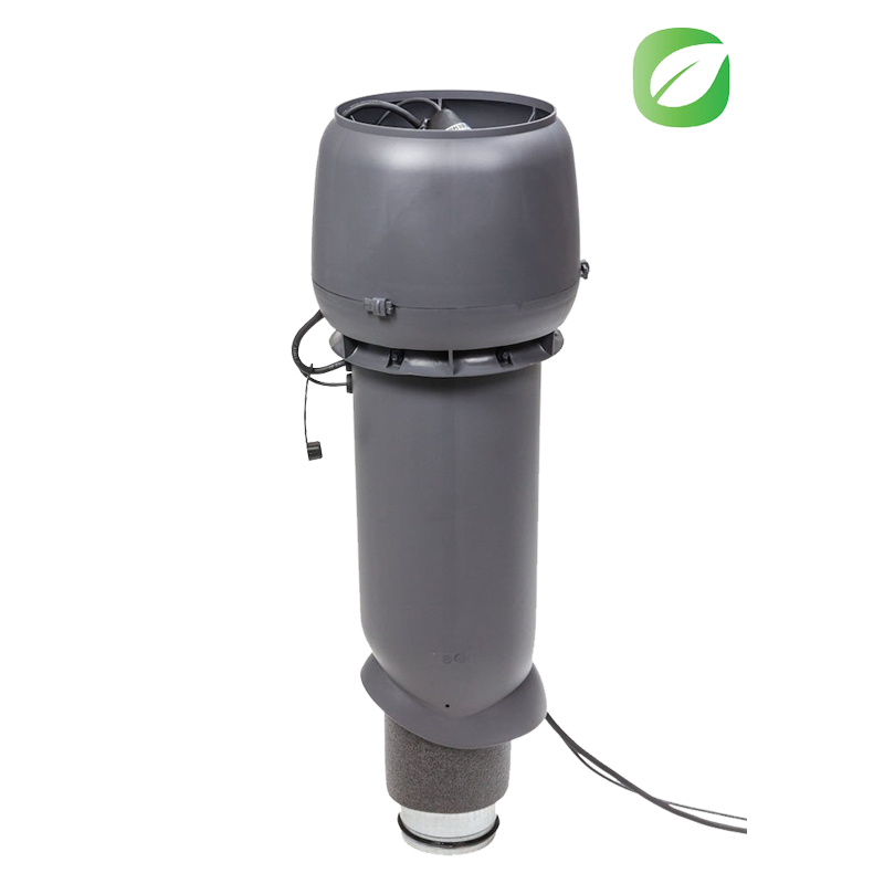 Электровентилятор с шумопоглотителем ECo190P/Ø125/700 Vilpe RR23 Серый изолированный