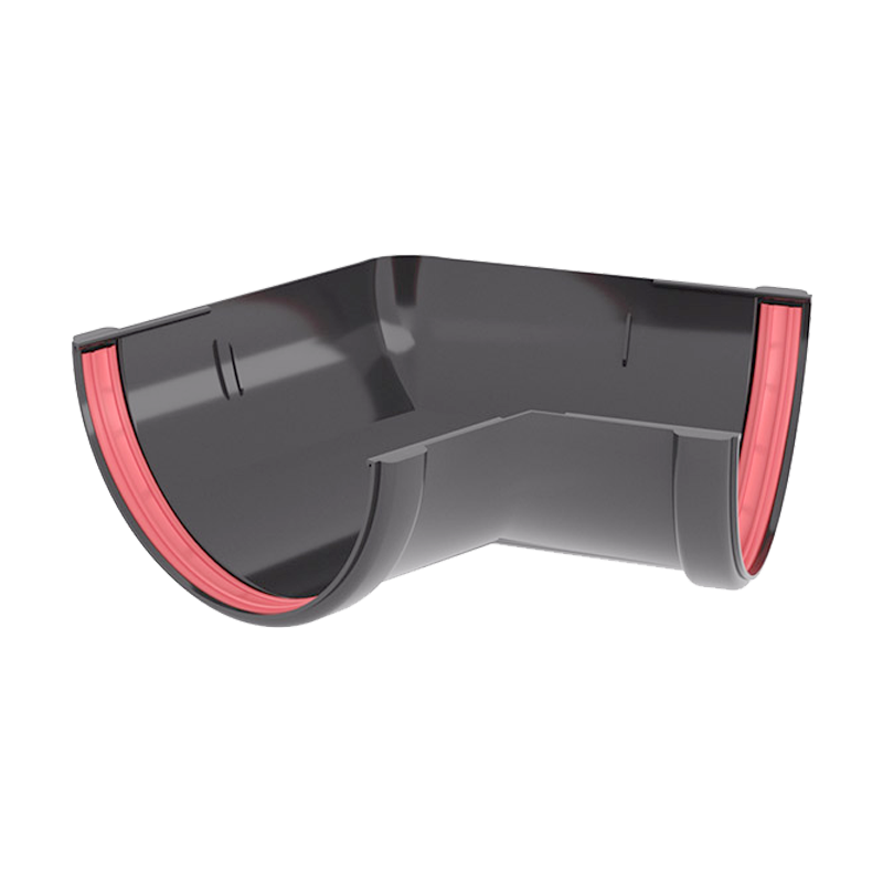 Угол желоба универсальный 135° Grand Line ПВХ Классика D120 Графит RAL7024 в Санкт-Петербурге