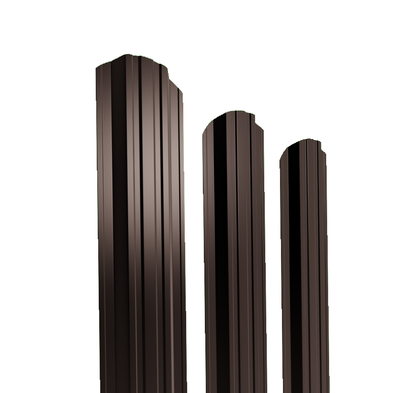 Штакетник металлический 105 мм П-образный Slim 1800 мм фигурный ДВС PE 0,45 мм RAL8017