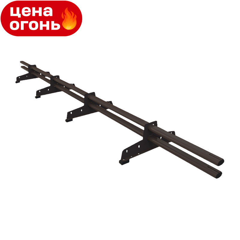 Снегозадержатель трубчатый D-Bork RAL8017 40x20 мм сечение овальное 3000 мм, комплект
