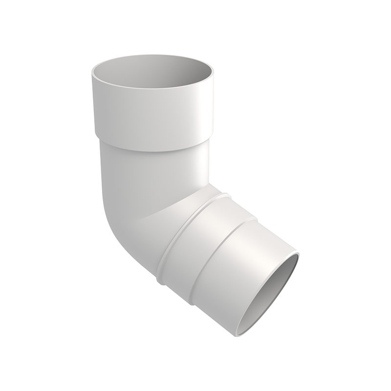 Колено трубы 72° NoBrand D85 Пломбирный RAL9003