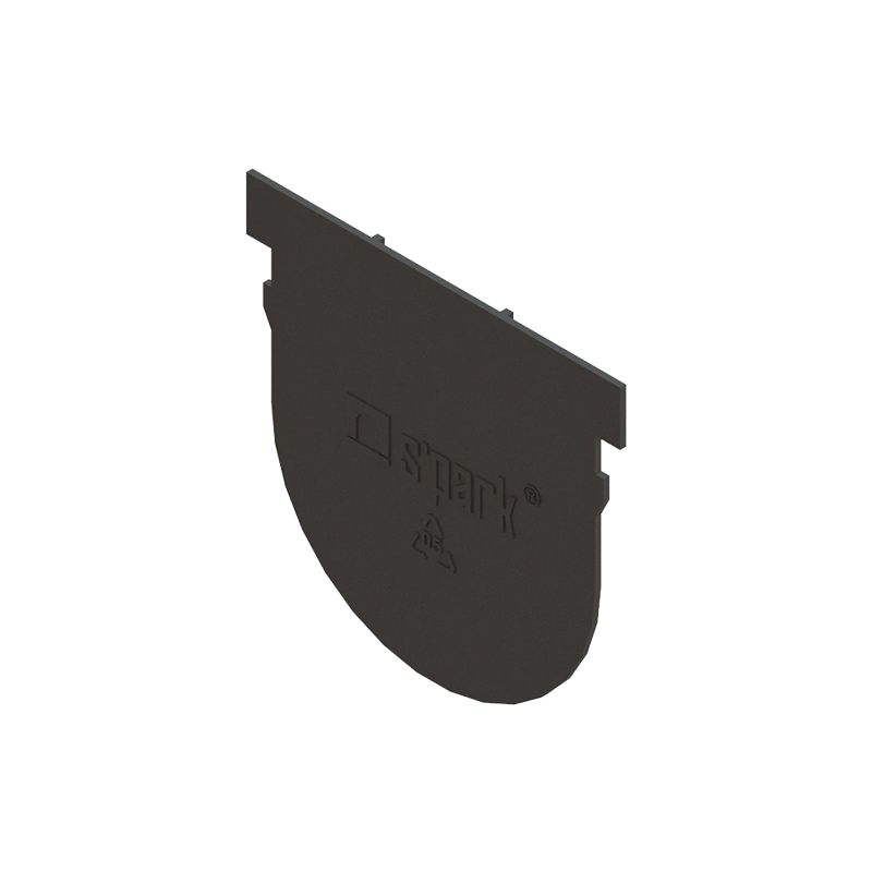 Заглушка к лотку пластиковому S'park торцевая 85 мм H90 6822 Standartpark Черный