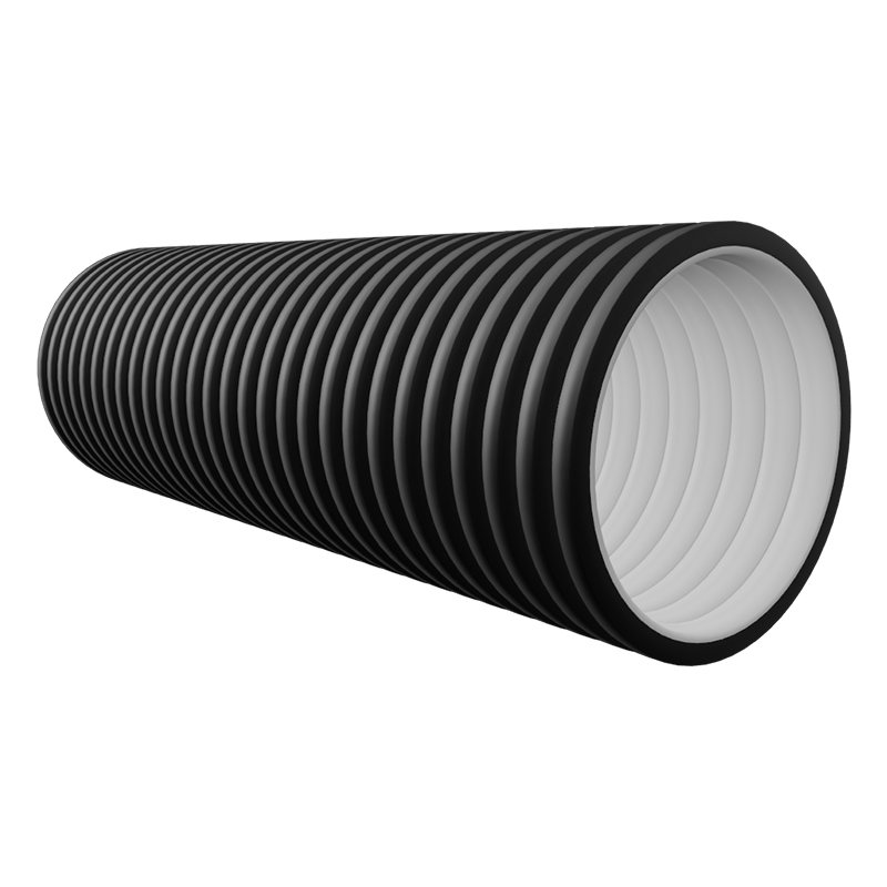 Труба в канаву гофрированная двустенная под заезд Ø500 /437 мм SN6 3 м Полимер Черный