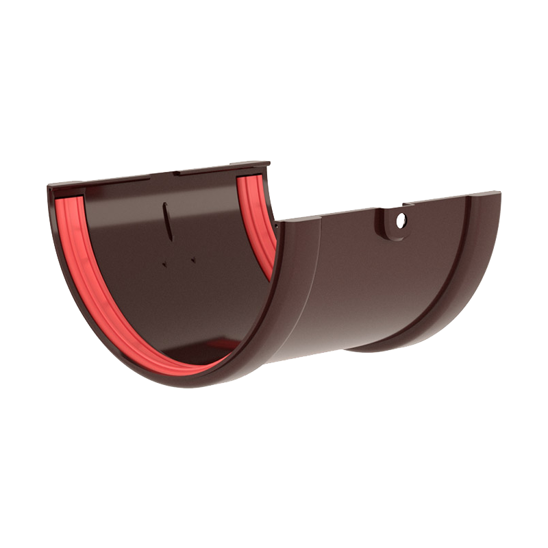 Соединитель желоба Grand Line ПВХ Классика D120 Шоколад RAL8017