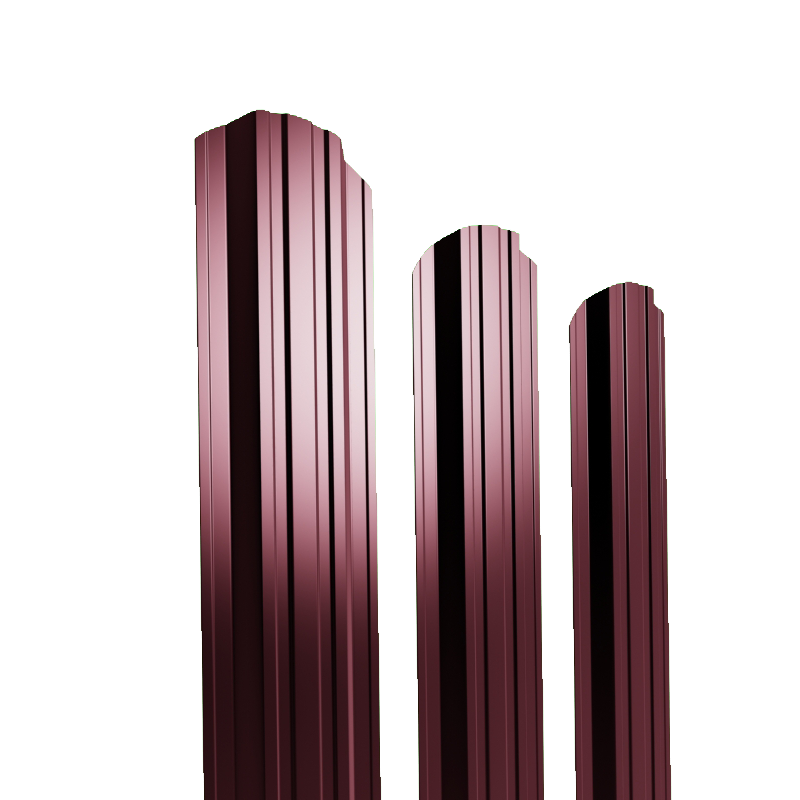 Штакетник металлический 105 мм П-образный Slim 1800 мм фигурный PE 0,4 мм RAL3005