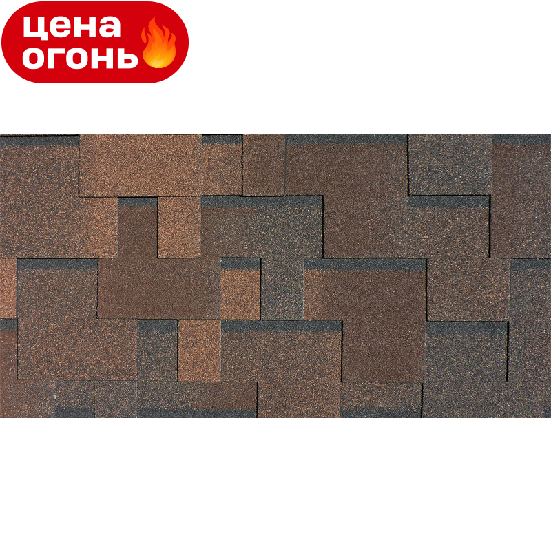 Гибкая черепица Керабит Лапландия Тетра L Мокка SBS-битум 3 м²