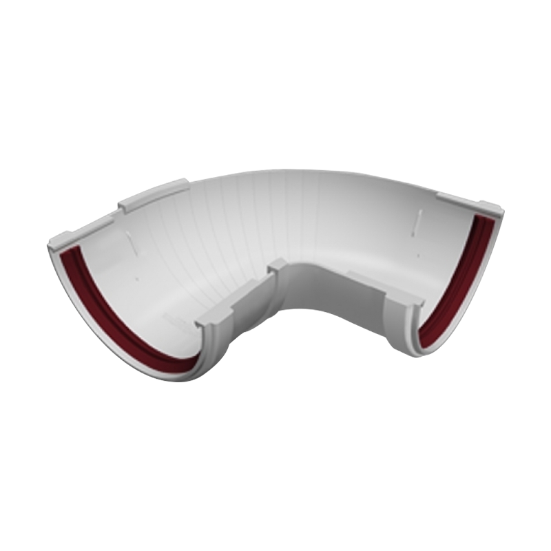 Угол желоба составной 90° – 150° Grand Line ПВХ Классика D120 Белый RAL9003