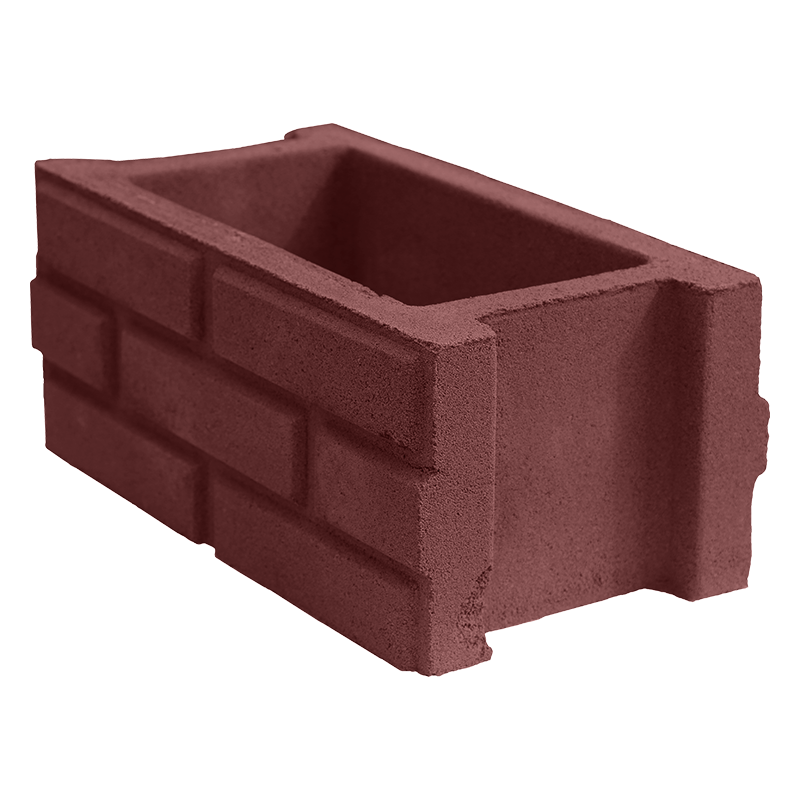 Блок забора Кирпич БЗ-40.20 4Бастион 400x200x165 мм Красный