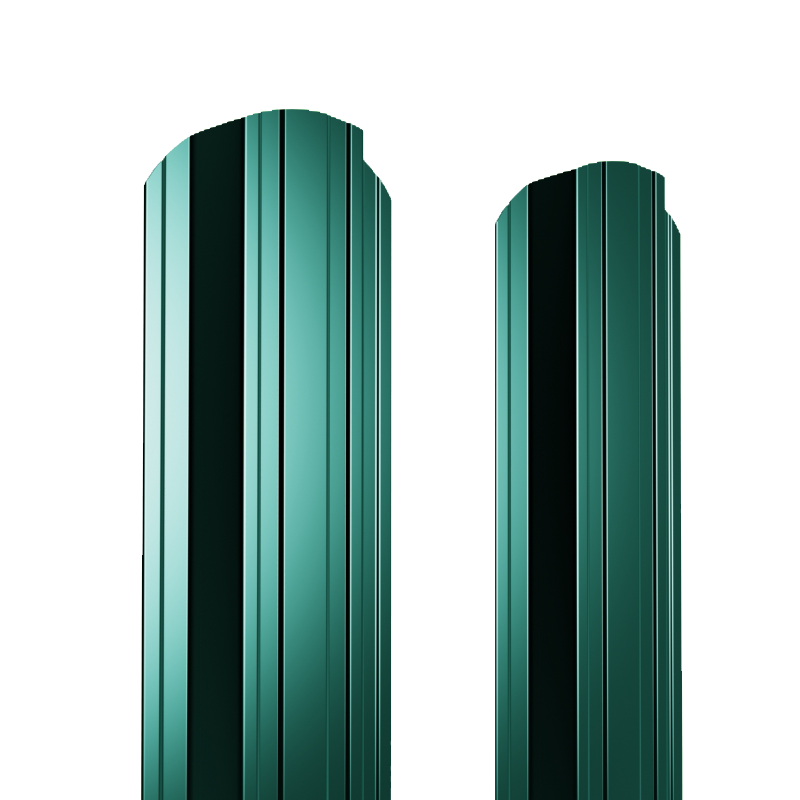 Штакетник металлический 125 мм П-образный 1800 мм фигурный ДВС PE 0,45 мм RAL6005